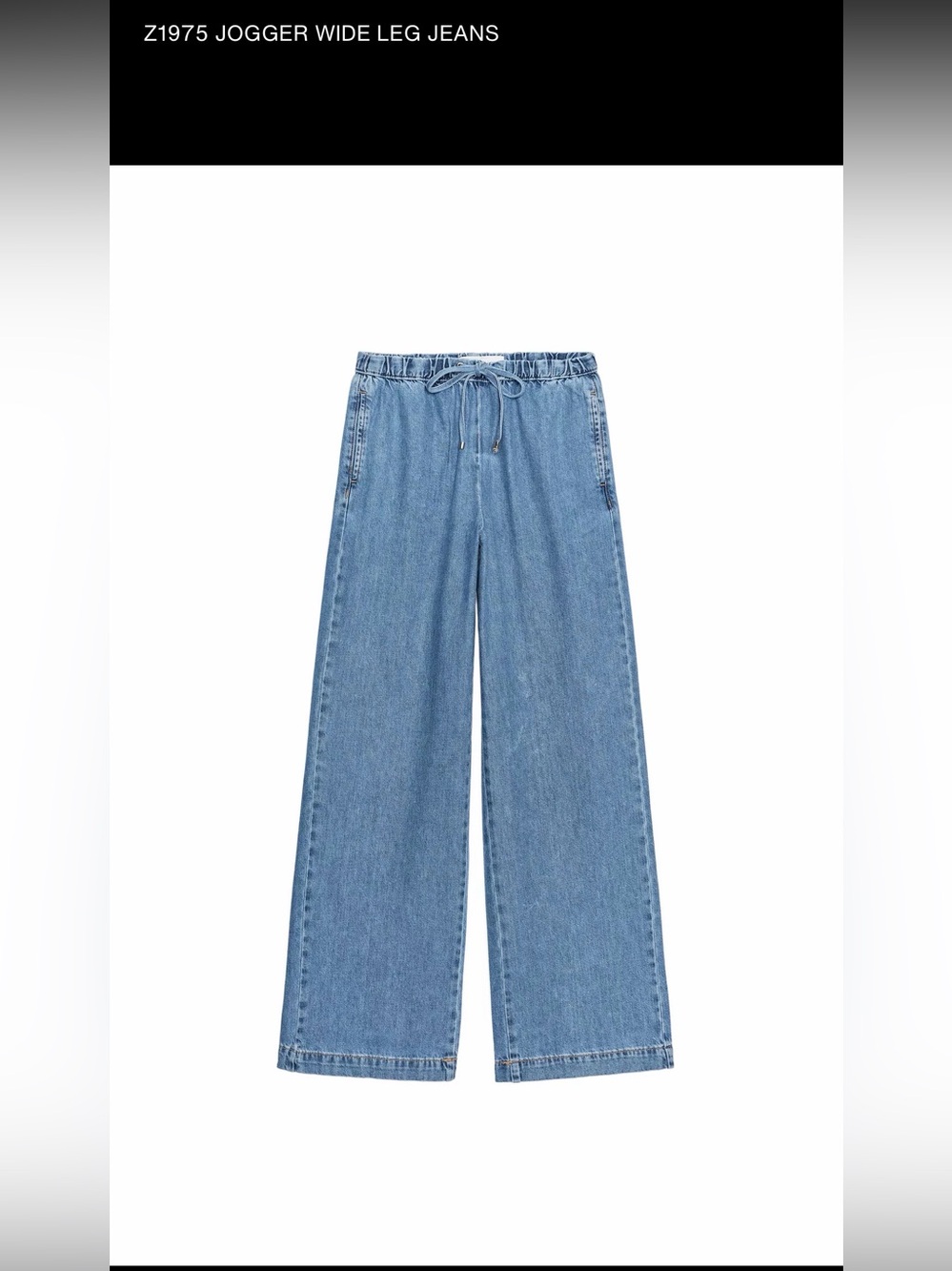 Zara Light Blue Wide-Leg Jogger Jeans